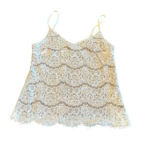 Love, Fire Juniors Lace Sleeveless V-Neck Camisole Cottagecore Whimsical Boho XS